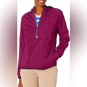 Cutter & Buck Women's Breaker Half Zip Long Sleeve Hooded Popover Jacket, Size M